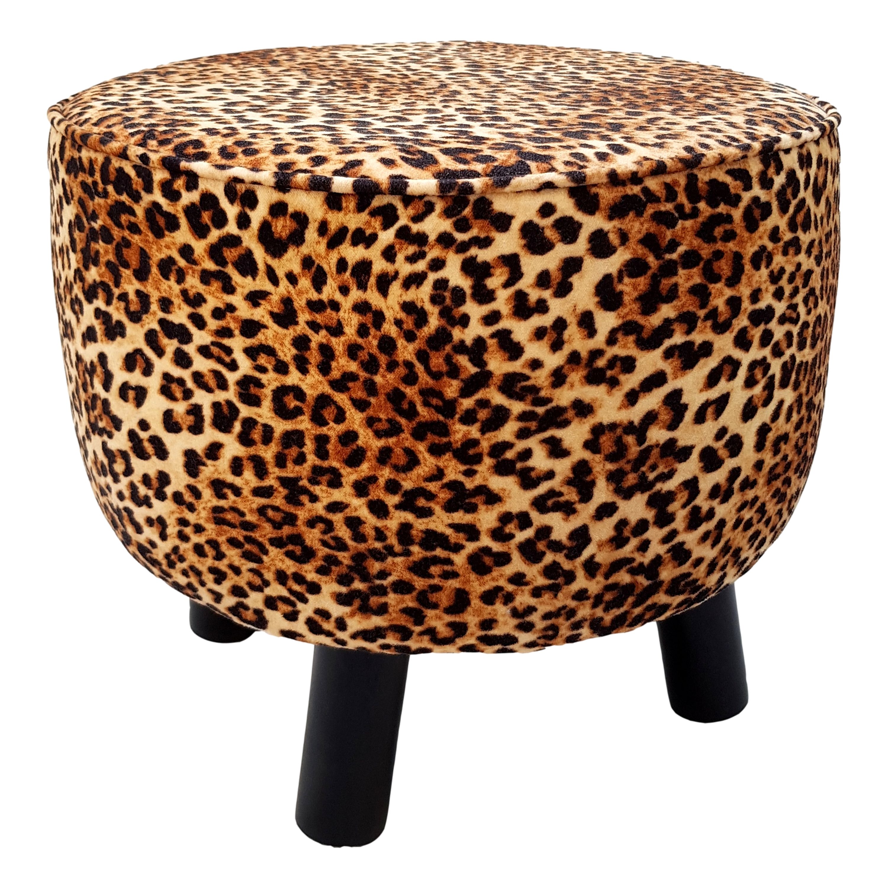 Leopard Velvet Armchair and Stool
